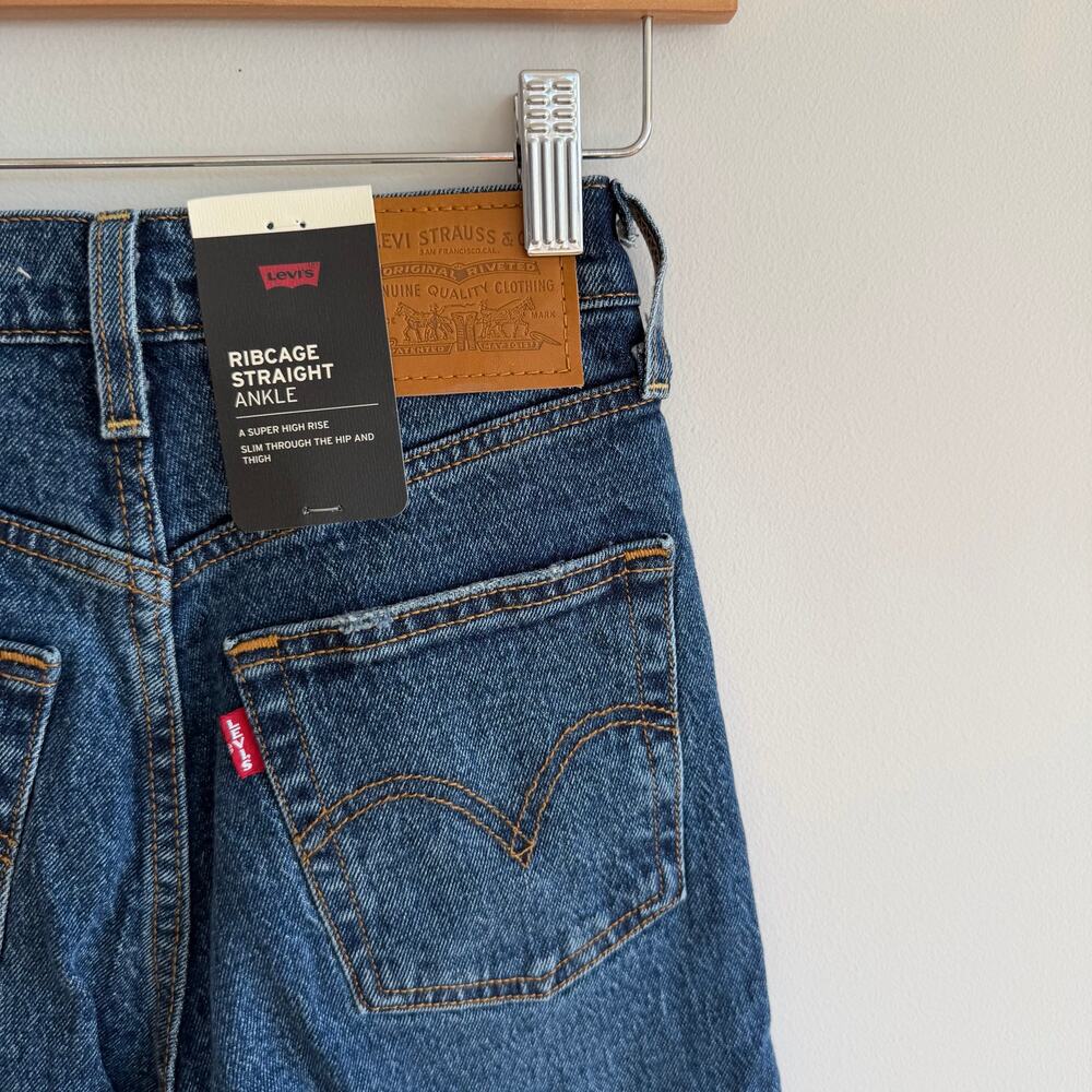 Levi's Ribcage Straight Ankle Denim High Rise Jeans Blue 23 NWT - Picture 10 of 14